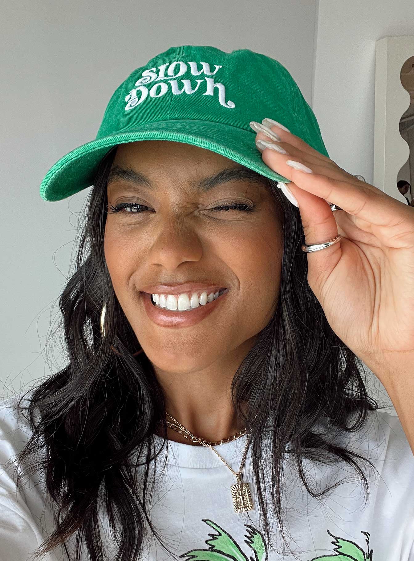 Slow Down Dad Cap Green