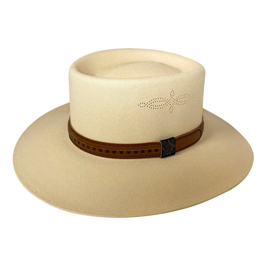 Angel Eyes Wide Brim Hat Handmade from 100% Oaxacan Cotton - Light Brown