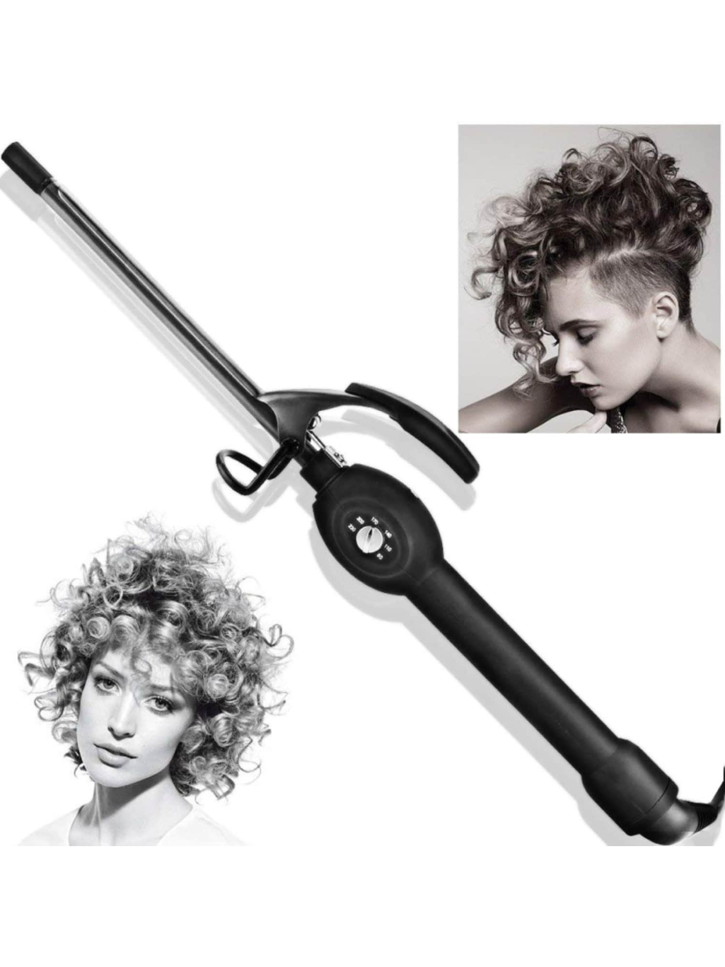 Tiny Curling Iron, 9Mm Ceramic Mini Hair Curler,Unisex Mini Curling Iron for Sho