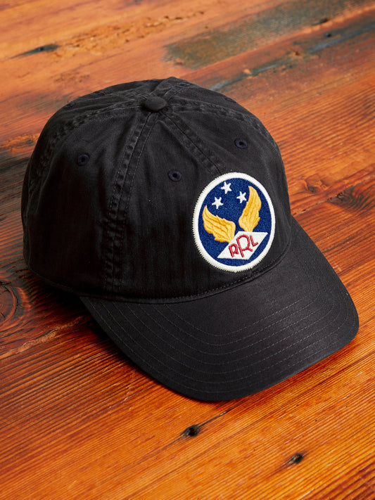 Twill Baseball Cap in Black