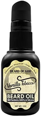 Beard of God Vanilla Tobacco - 1oz Nourishing Beard Oil Conditioner - Natural, Organic & Handcrafted in USA