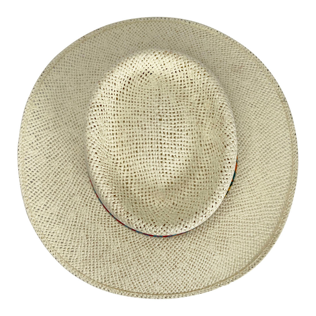 Angel Eyes Wide Brim Hat Handmade from Wood Pulp Raffia - Light Brown