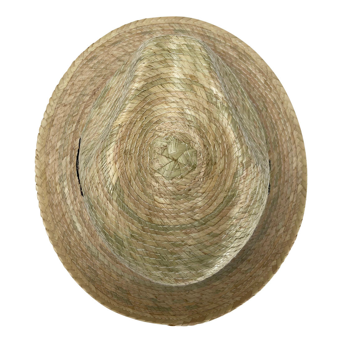 Short Brim Panama Hat Handmade from Coconut Palm Leaves - Light Brown