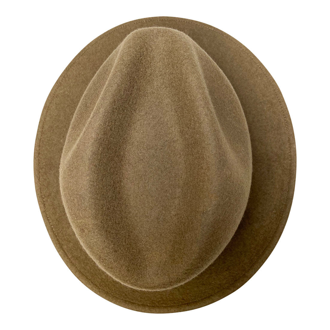 Short Brim Panama Hat Handmade from 100% Oaxacan Wool - Brown