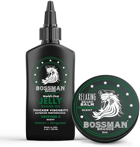 Bossman Beard Oil Jelly and Relaxing Beard Balm Combo- Vetiver X Scent