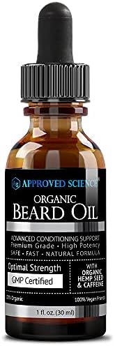Approved Science® Beard Oil - Promotes Hair Growth and Combats Dryness - With Rosemary and Plum Oils -All Organic Formula - 1 Fl. OZ.