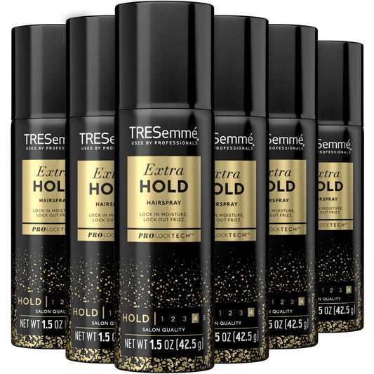 Tresemme Hair Spray Set - Tres Two Extra Firm Control, Aerosol Travel Size Hairspray for Women, Anti-Frizz Hair Products, Anti-Humidity Spray for Hair, Travel Size Hair Products, 1.5 Oz (Pack of 6)