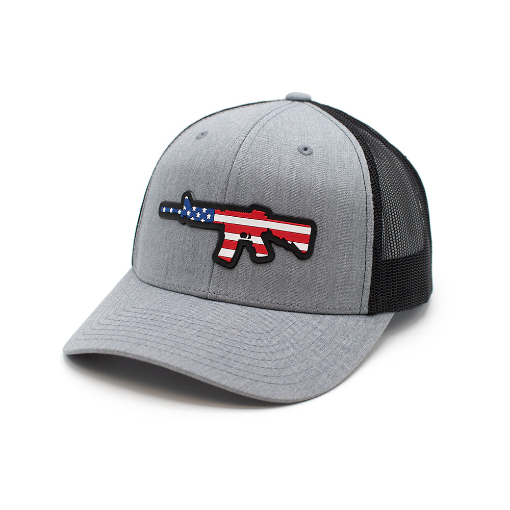 AR-15 USA Flag Hat PVC Patch