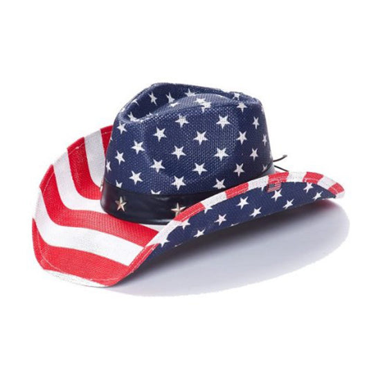 American Flag Toyo Straw Hat