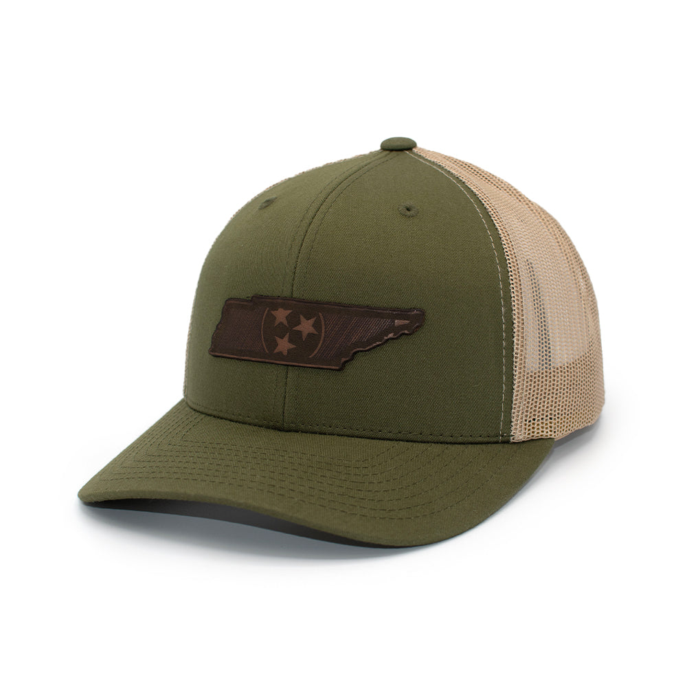 TN State Flag Leather Patch Hat