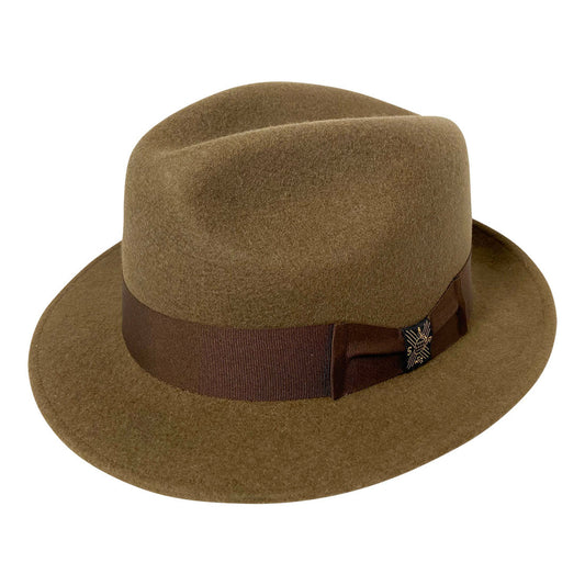 Short Brim Panama Hat Handmade from 100% Oaxacan Wool - Brown