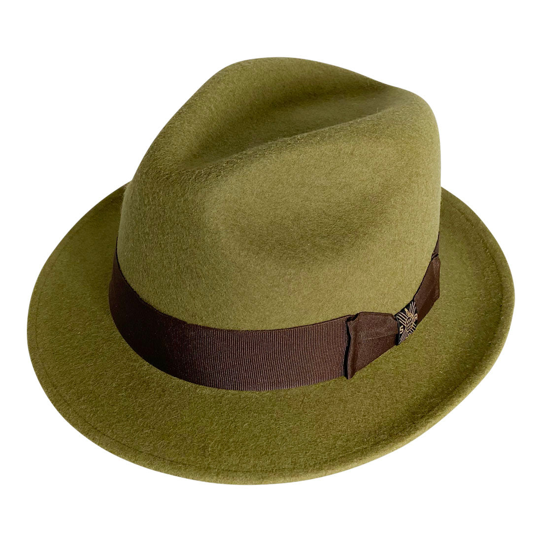 Short Brim Panama Hat Handmade from 100% Oaxacan Wool - Green Olive