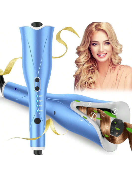 Auto Hair Curler, Automatic Curling Iron Wand with 1" Large Rotating Barrel & 4 Temps & 3 Timer Settings, Curling Iron with Dual Voltage, Auto Shut-Off, Fast Heating Spin Iron for Hair Styling