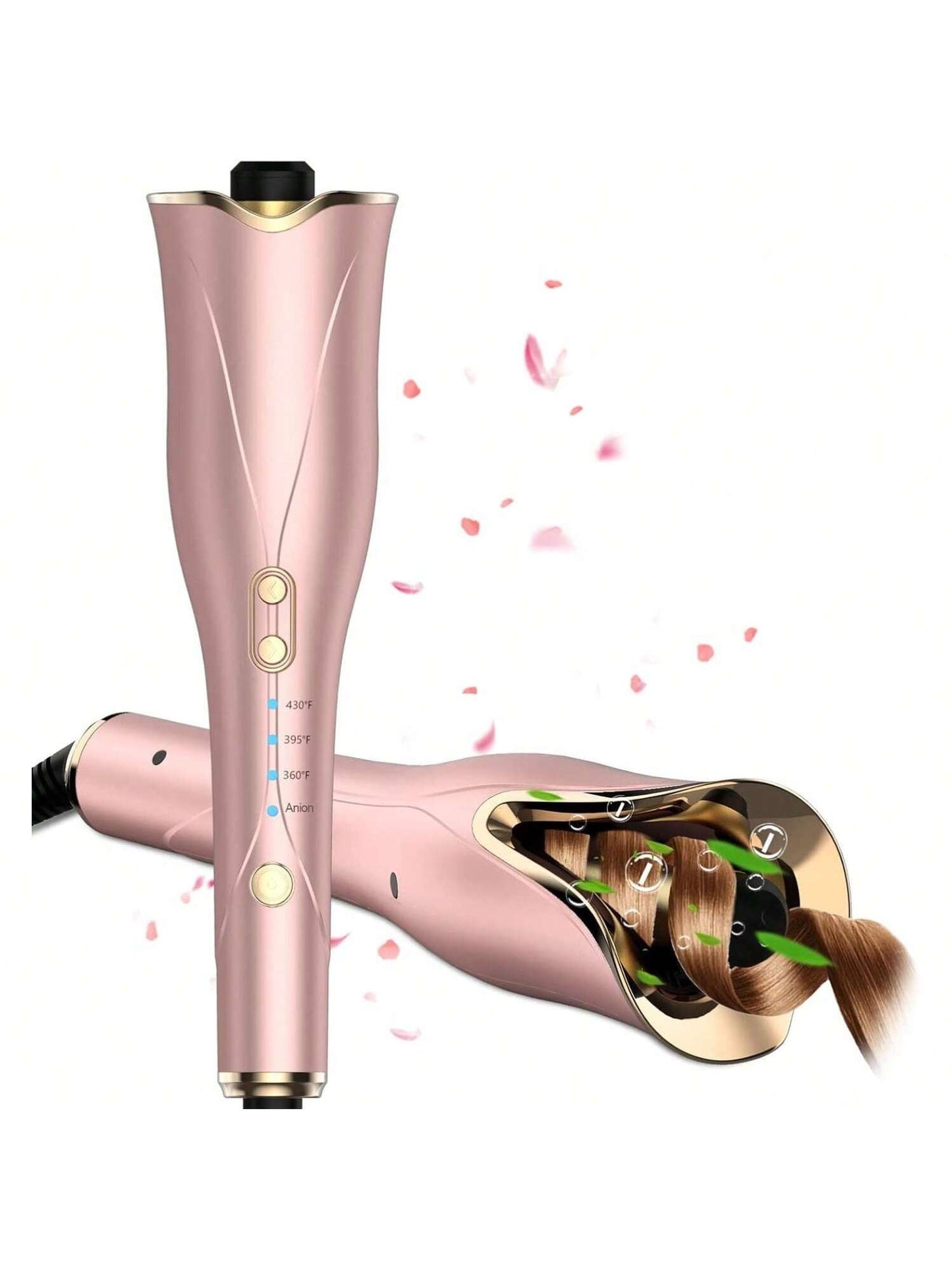 Auto Hair Curler, Automatic Curling Iron Wand With 1" Large Rotating Barrel & 4 Temps & 3 Timer Settings, Curling Iron With Dual Voltage, Auto Shut-Off, Fast Heating For Hair Styling