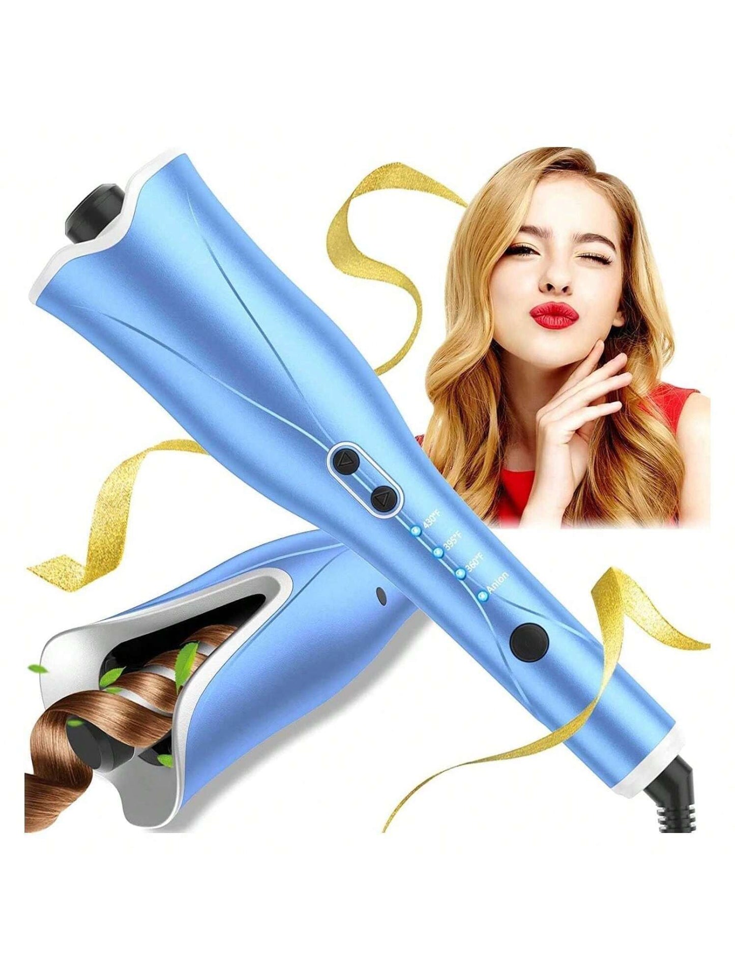 Auto Hair Curler, Automatic Curling Iron Wand With 4 Temperatures & 3 Timers, Curling Iron With 1" Large Rotating Barrel, Dual Voltage Auto Shut-Off Spin Iron For Hair Styling Hai