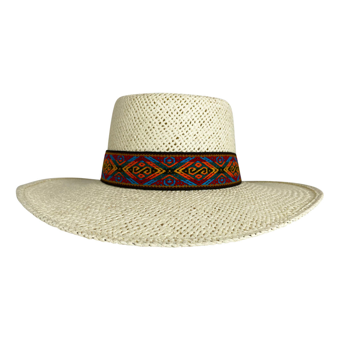 Angel Eyes Wide Brim Hat Handmade from Wood Pulp Raffia - Light Brown