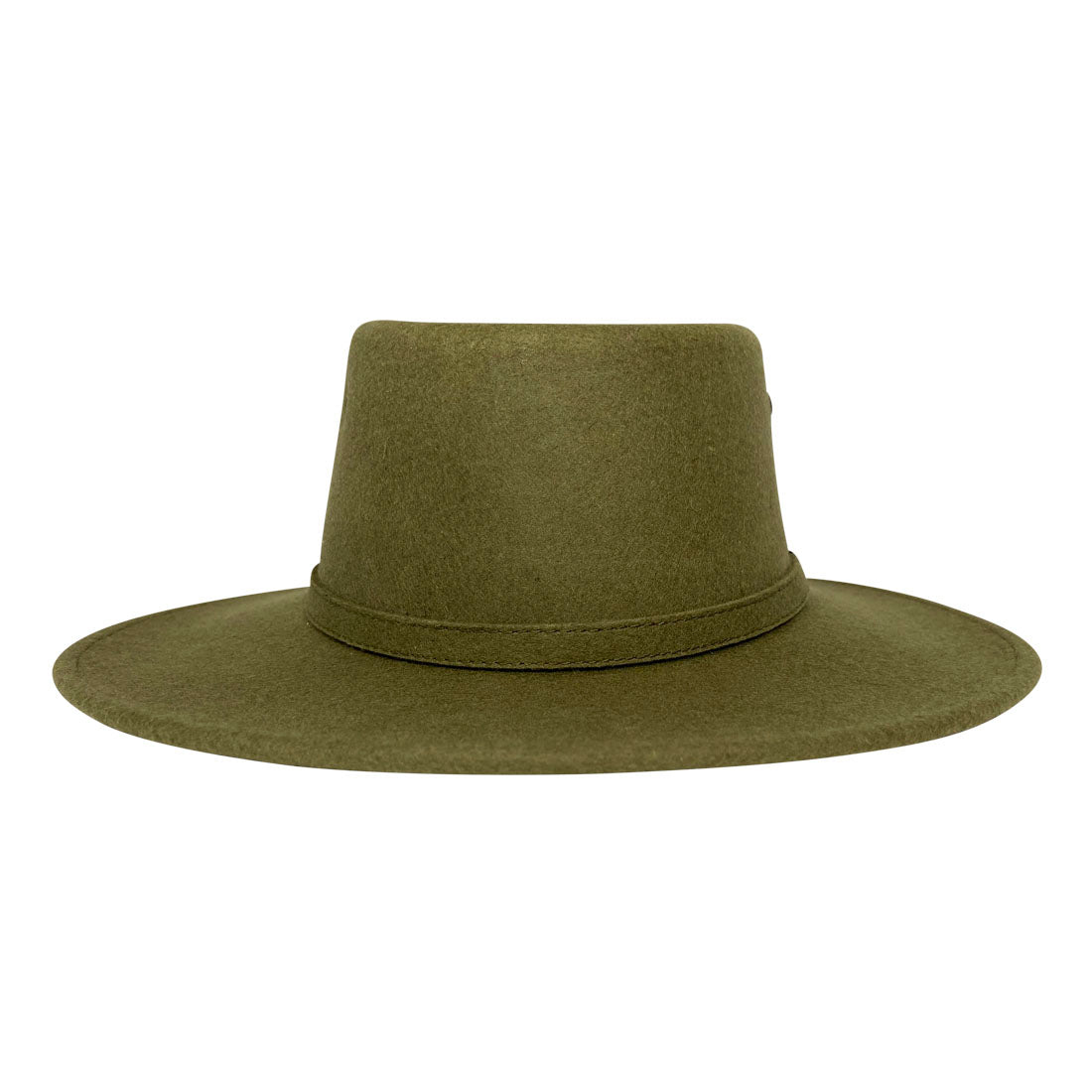Angel Eyes Wide Brim Hat Handmade from Oaxacan Sheep's Wool - Green Olive