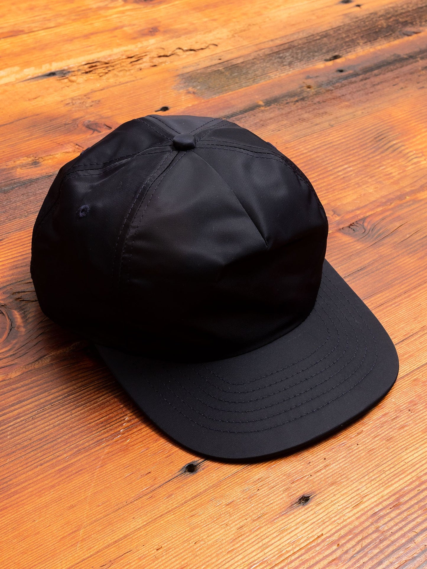 Satin 6-Panel Hat in Navy