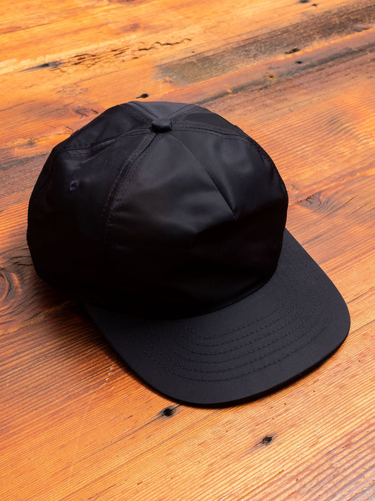 Satin 6-Panel Hat in Navy