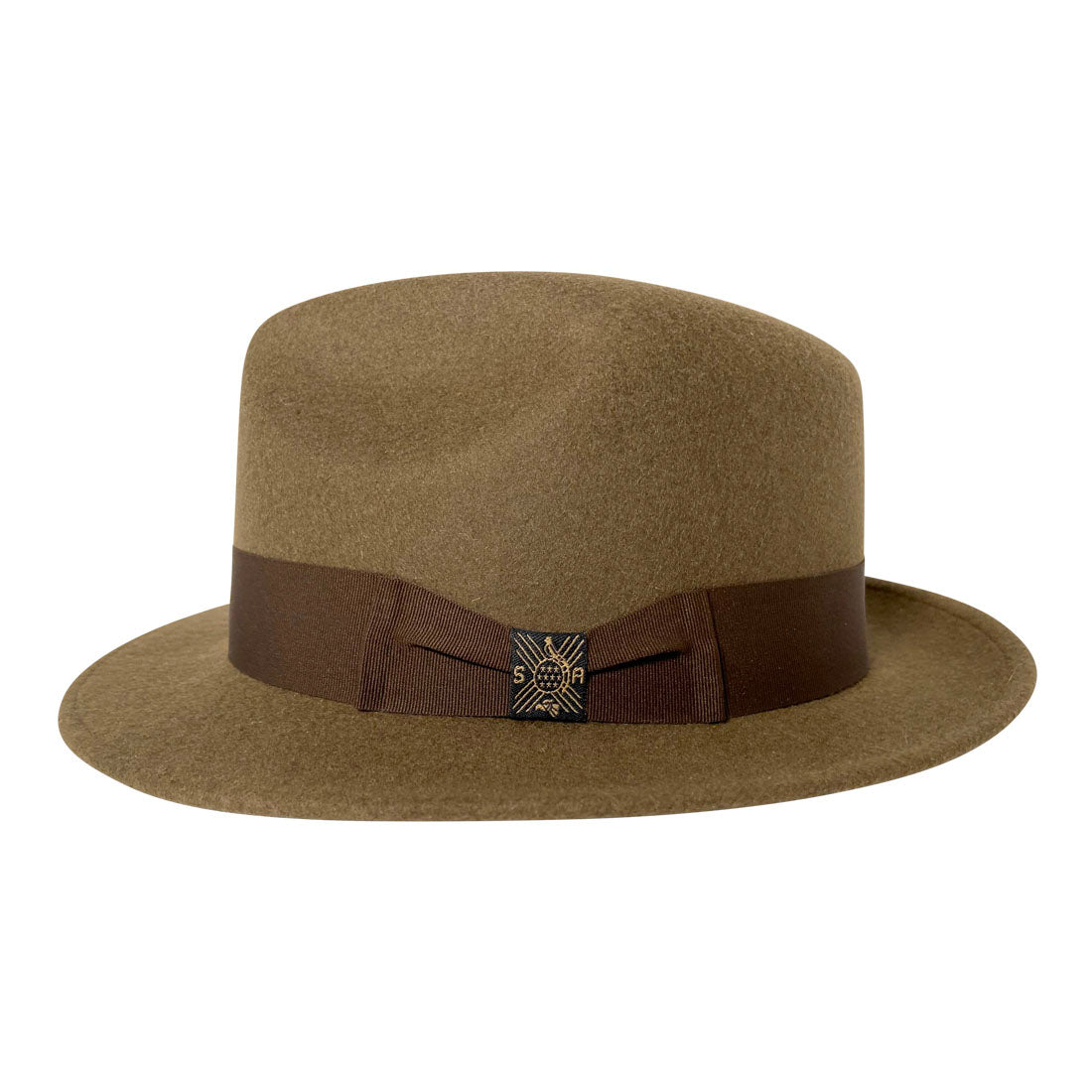 Short Brim Panama Hat Handmade from 100% Oaxacan Wool - Brown