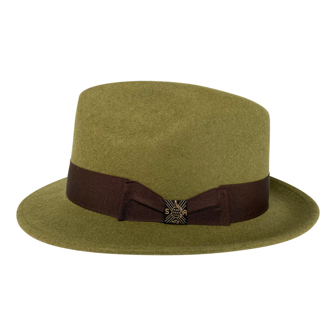 Short Brim Panama Hat Handmade from 100% Oaxacan Wool - Green Olive