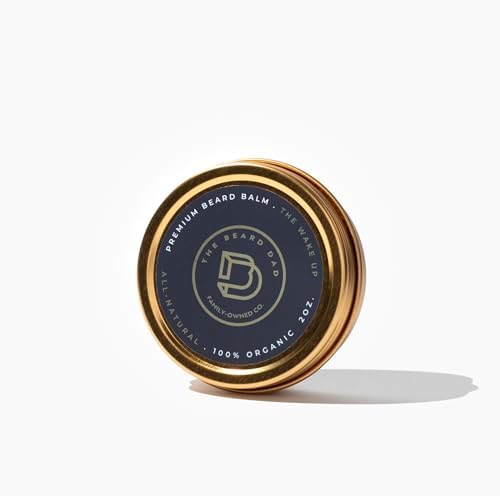 The Beard Dad - All Natural Conditioning Premium Beard Balm, Long-Lasting Beard Softener, Perfect Hold for Styling, Shine & Moisture | 100% Organic & Pure | Unrefined Shea Butter, Beeswax | 2 oz. Each