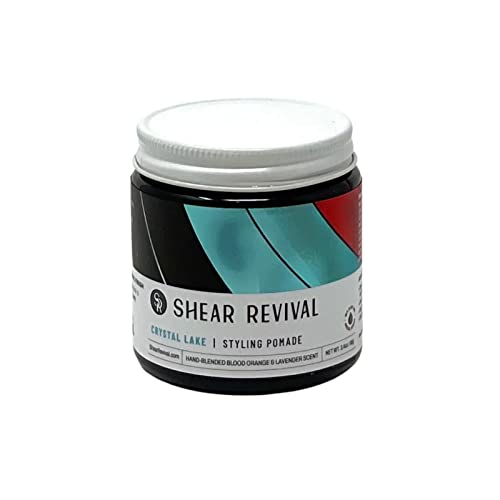 Shear Revival Crystal Lake Cream Pomade | Men's Hair Styling Medium Hold | Natural Finish Infused with Aloe Leaf Juice, Carnauba Wax, Mango Butter, Deeply Conditions Hair & Scalp & Hydrates 3.4oz
