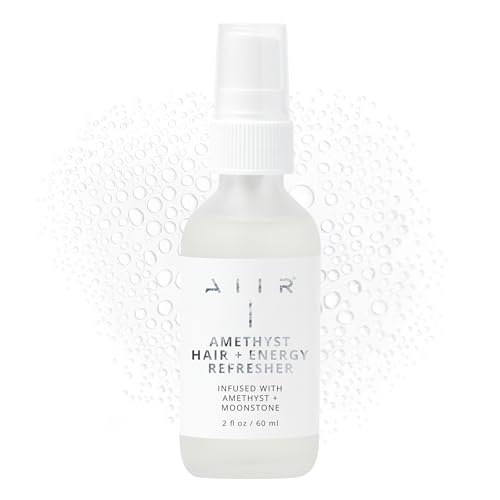 AIIR Amethyst Hair + Energy Refresher - Crystal Infused Room Mist & Hair Mist for Positive Energy, Energy Cleansing Spray with Rose Water for Hair - 2 Fl Oz