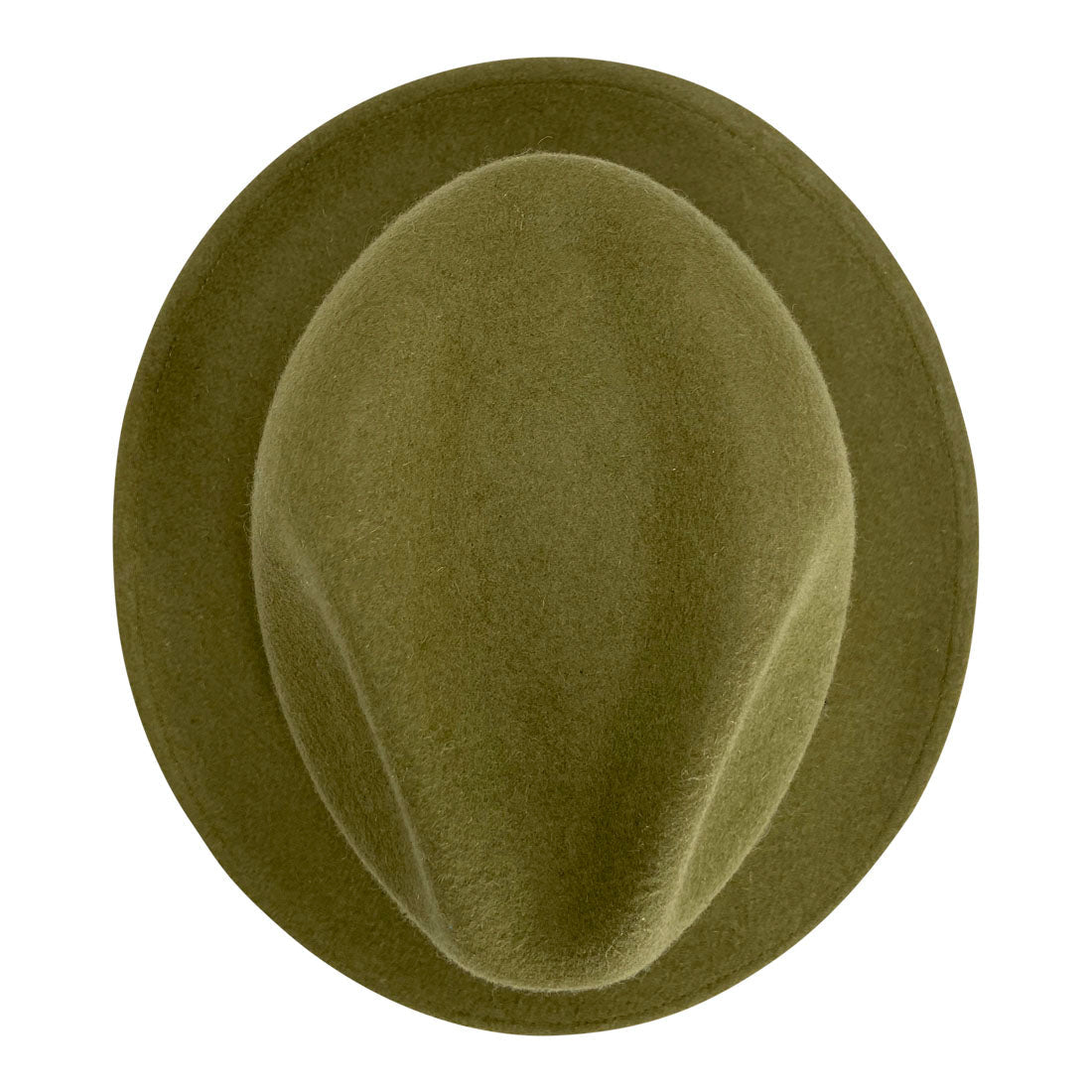 Short Brim Panama Hat Handmade from 100% Oaxacan Wool - Green Olive