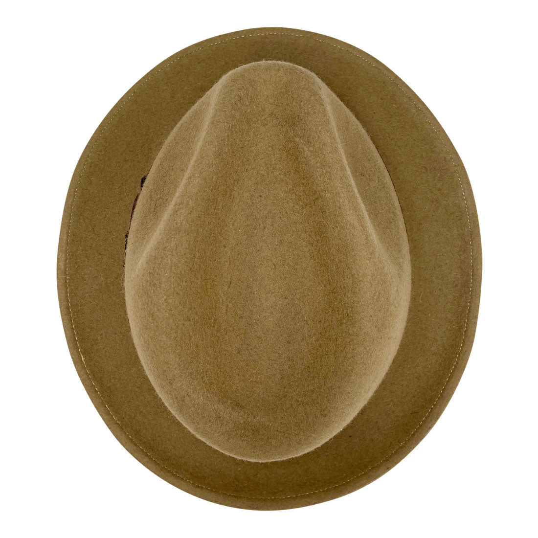 Short Brim Panama Hat Handmade from 100% Oaxacan Wool - Light Brown