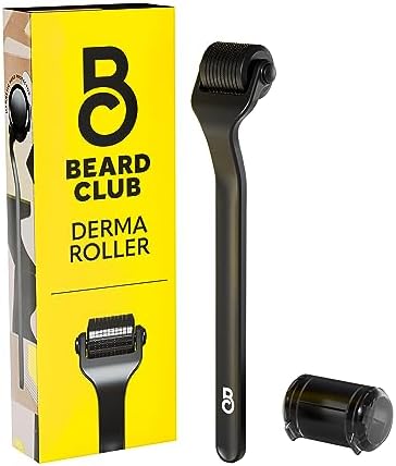 Beard Club Derma Roller for Face, Body and Scalp - Microneedling Roller with 540 Titanium Microneedles for Hair & Beard