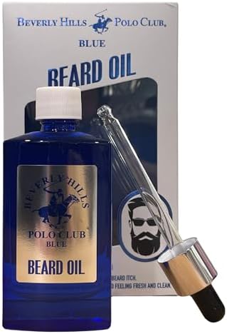 Beverly Hills Polo Club BHPC Blue Beard Oil For Men 1.7oz Softens Hair to Help Soothe Beard Oil Restores Natural Moisture