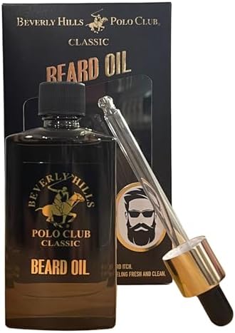 Beverly Hills Polo Club BHPC Classic Beard Oil For Men 1.7oz Softens Hair to Help Soothe Beard Oil Restores Natural Moisture