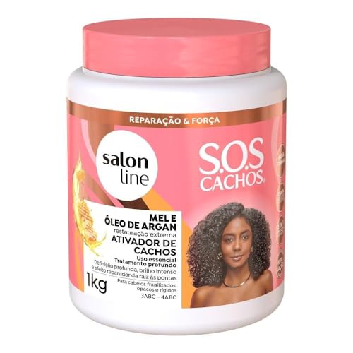 Salon Line - Linha SOS Cachos (Mel e Oleo de Argan) - Ativador de Cachos 1 Kg - (SOS Curls (Honey and Argan Oil) Collection - Curl Activator Net 35.27 Oz)