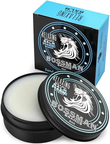 Bossman Relaxing Beard Balm - Beard Tamer, Relaxer, Thickener and Softener Cream - Beard Care Product - Made in USA (Magic Scent)