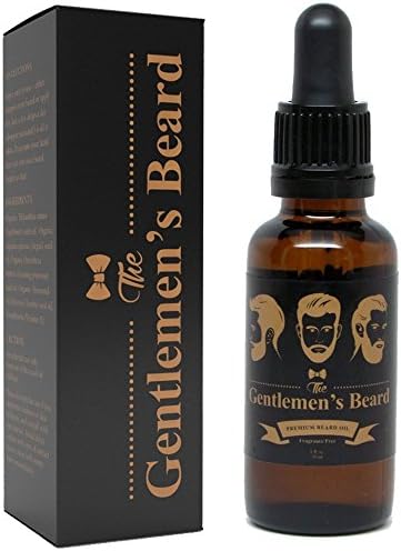 The Gentlemen's Beard Premium Beard Oil for Men - Conditioner Softener - All Natural Fragrance Free - Softens, Strengthens and Promotes Beard & Mustache Growth - Leave In Conditioner Moisturizes Skin