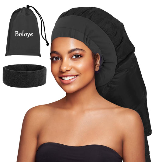 Boloye Hair Dryer Bonnet, Large Bonnet Hooded Hair Dryer Attachment for Speeds Up Drying Time & Deep Conditioning, Fits All Head Sizes & All Hair Styling, Used for Women Long Curly Braid Hair