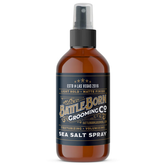 Battle Born Grooming Co Sea Salt Spray (Seaside Citrus, 8 fl oz) – Natural, Vegan, Texturizing Spray for Effortless Beach Hair & Waves – Adds Volume, Texture, and Thickness – Unisex