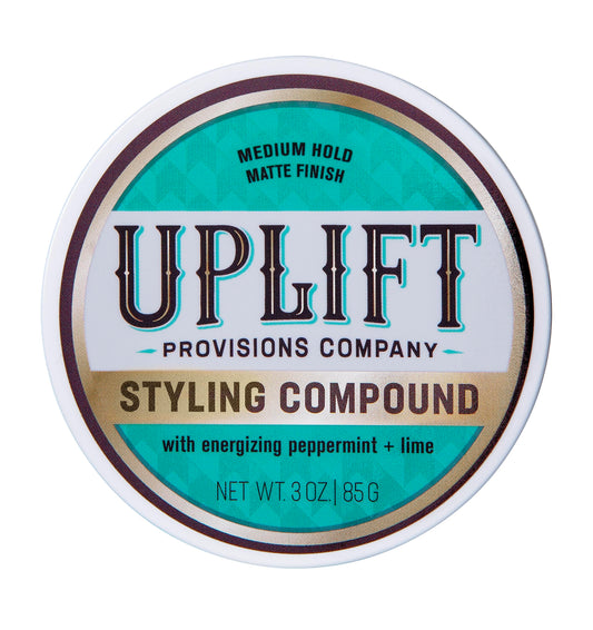 Uplift Provisions Company Styling Compound - Clay Pomade with a Natural, Matte Finish and Medium Hold - Versatile Styling Clay for Men or Women 3 oz