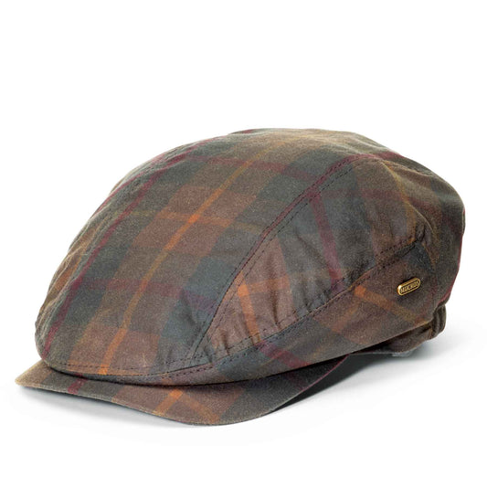 Waxed Newsboy Cap - Waterproof - Brown Plaid