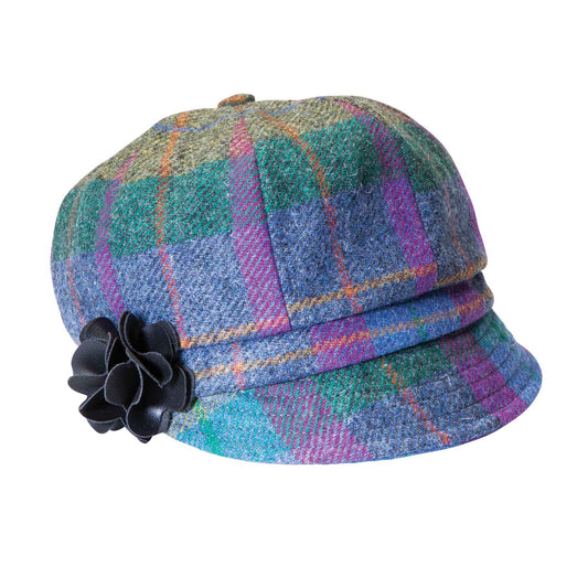 Women's Purple Plaid Newsboy Hat