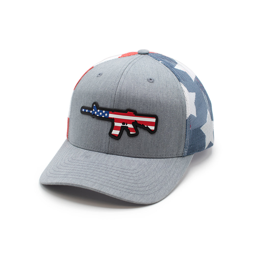 AR-15 USA Flag Hat PVC Patch