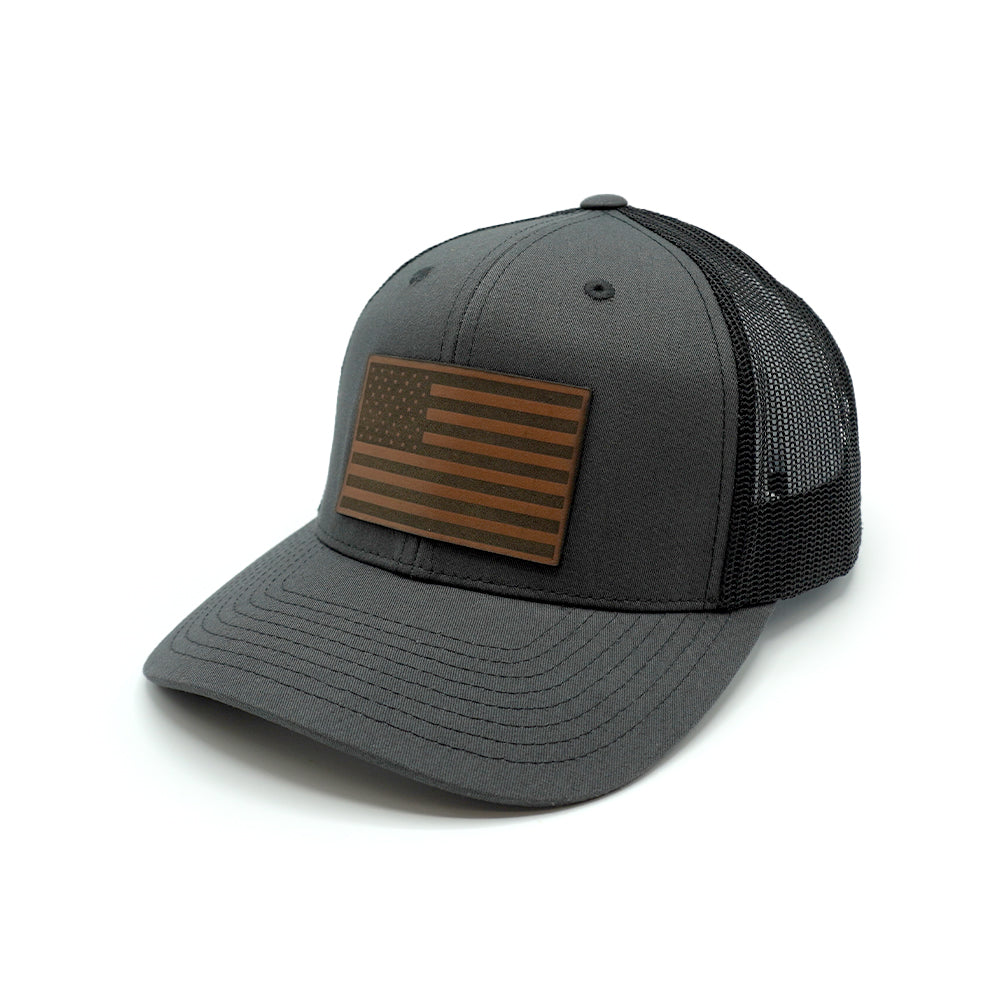 American Flag Leather Patch Hat