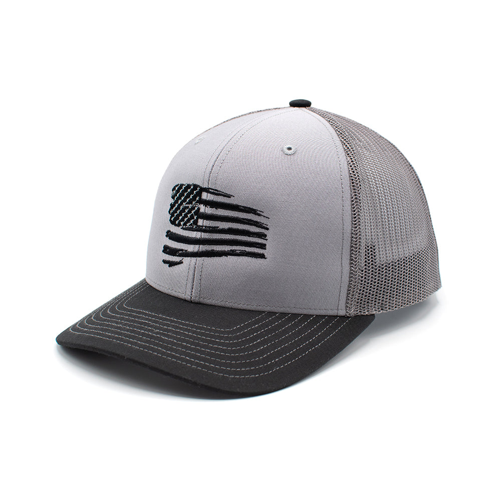 Black Tethered Flag Hat Tone Grey