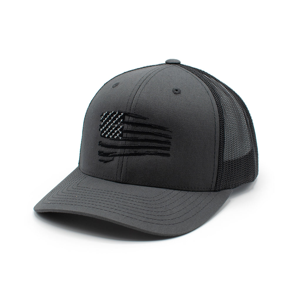 Black Tethered Flag Hat Charcoal Black