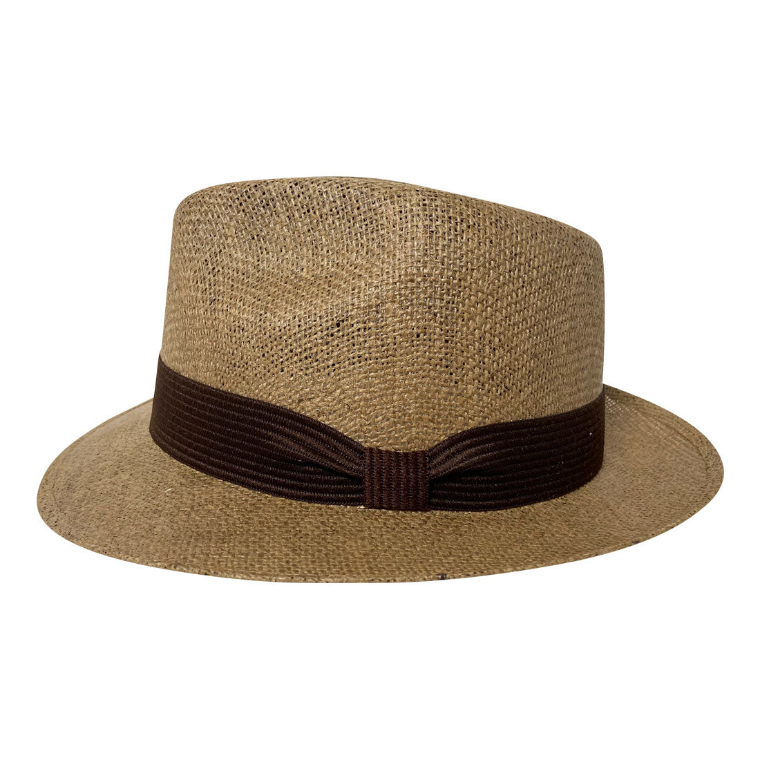 Short Brim Panama Style Hat Handmade from 100% Oaxacan Jute - Cappuccino