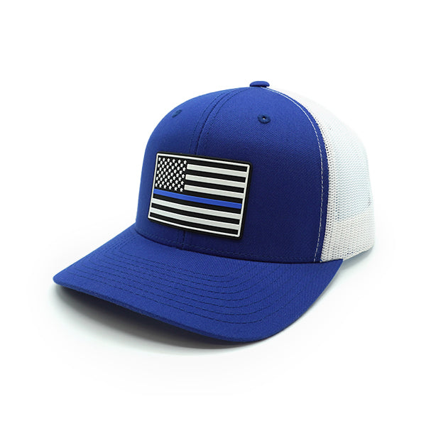 Thin Blue Line Flag PVC Patch Hat
