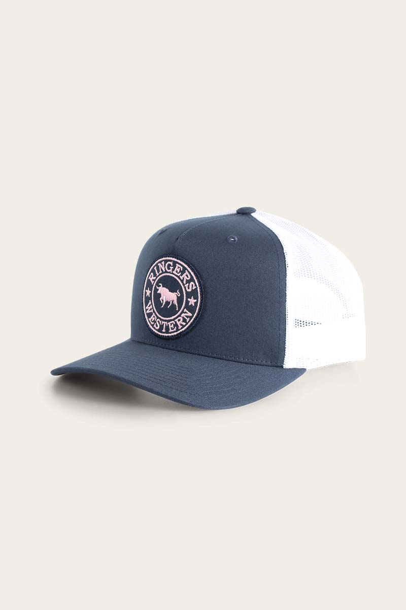 Signature Bull Trucker Cap - Navy/White/Pink